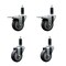Service Caster 3.5'' Thermoplastic Rubber Swivel 1-1/8'' Expanding Stem Caster Set 2 Total Lock Brakes, 4PK SCC-EXTTL20S3514-TPRB-2-S-2-118 - alternate 1